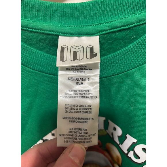 Cat Christmas sweatshirt crewneck green Meowy Xmas size med kitten orange kitty - Picture 4 of 6